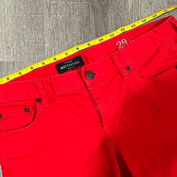 EUC Women’s J. Crew 29 Regular MATCHSTICK Light Red Staple Jeans Denim Pants - Picture 7 of 8